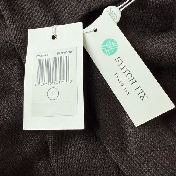 Evolution Stitch Fix Madi Cable Knit Turtleneck Sweater Sz Large Brown NWT - Picture 10 of 11